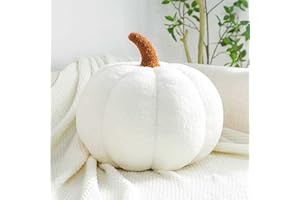 Hardinox Halloween Plush Pumpkin Throw Pillow, Realistic Design, Soft & Durable, 20cm, White