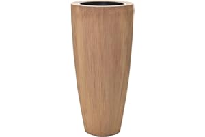 ‎VIVANNO VIVANNO Pflanzkübel Pflanzgefäß Blumenkübel Fiberglas City Beige - 80x37