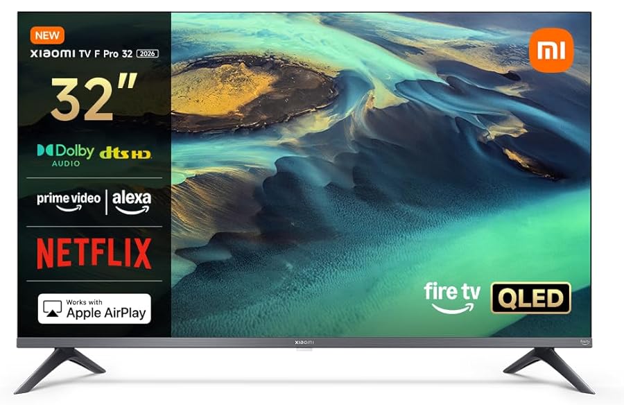 Xiaomi TV F Pro 32 32 Inch (81 cm), QLED, Smart TV, Fire TV, Triple Tuner DVB-C/S/S2/T/T2, Dolby Audio, DTS Virtual:X, DTS-HD, Alexa Voice Control, Compatible with Apple AirPlay