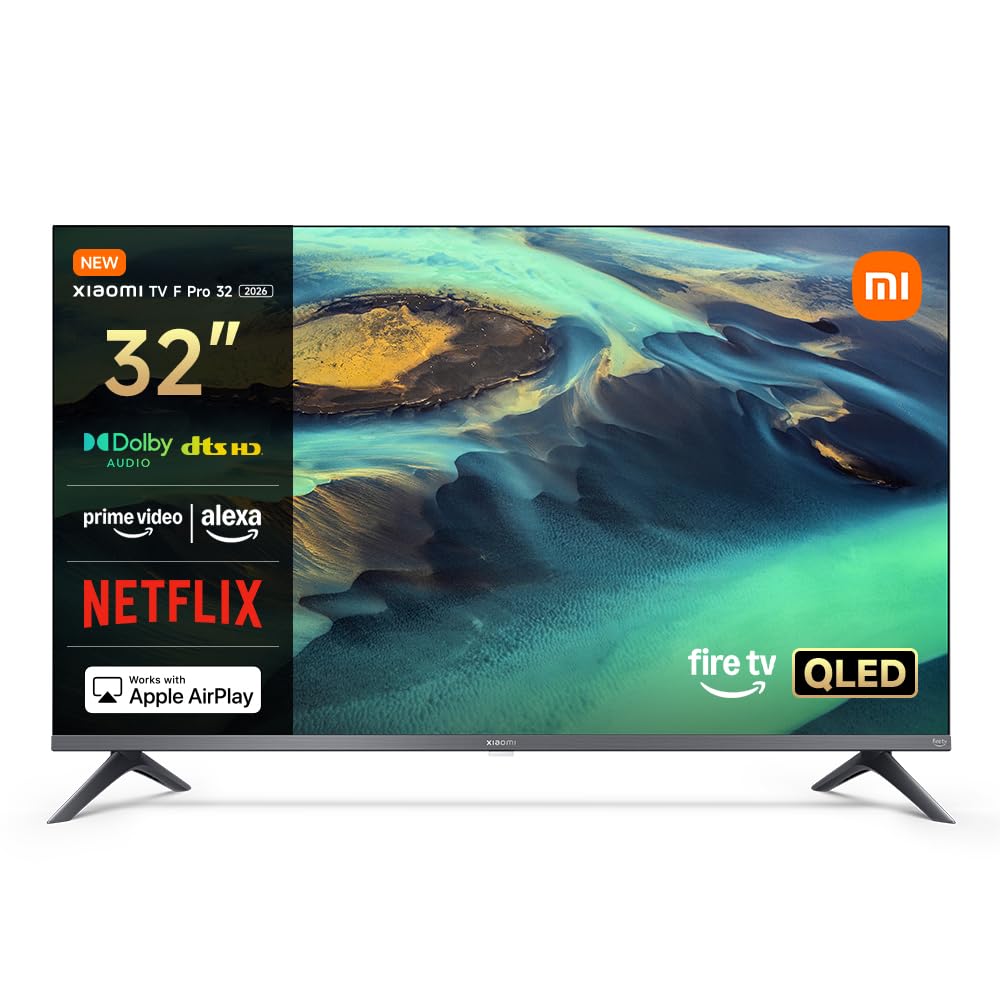 XIAOMI TV F Pro 32, 32 Pulgadas (81 cm), QLED, Smart TV, Fire OS7, Control por Voz Alexa, Dolby Audio™, DTS Virtual:X, DTS-HD, Compatible con Apple AirPlay