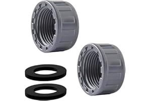 Ctyjia 2 Pièces PVC Capuchon de Fermeture, 40mm Tuyau Capuchon, Bouchon Fileté, Bouchon en PVC pour Tuyau D'eau, avec Rondelle