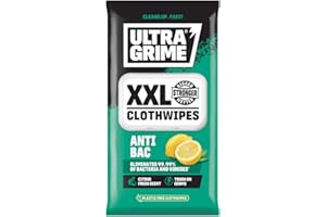 UltraGrime Antibacterial Clothwipes | 40 Extra Large Wipes - Antibacterial Cleaning Cloths For Kitchen, Toilet, Floors