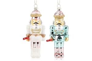 com-four 2 x ozdoba choinkowa premium – figurka dziadka do orzechów z prawdziwego szkła – specjalne bombki choinkowe jako dekoracja bożonarodzeniowa – specjalne zawieszki na choinkę (2 x dziadek do