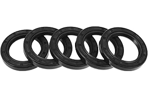 Motoforti Universal Oil Seal TC Double Lip W Steel Spring Seal Ring Rotary Shaft Seal 32x47x7mm High Pressure NBR Rubber Black 5 Pcs