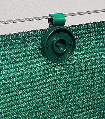 edenvista 20 clips de fixation traités anti-UV pour brise vue de 90 à 350g/m2 (Vert)