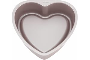 CHEFMADE Moule à gâteau en forme de coeur, Bol de cuisson antiadhésif de 8 pouces pour la cuisson au four (or Champagne)