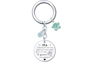 YJYJZX Regalos Tía Llavero Regalo Tía Llavero regalo personalizado y divertido Regalos para Tía Regalos Mujer Llavero Regalo Navidad,Regalos de cumpleaños,Regalo del día de la madre