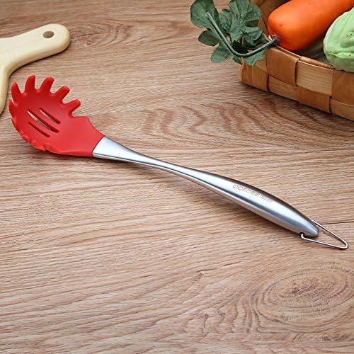 Dana Carrie 304 Stainless Steel Inner pot with non-stick inner pot silicone shovel nylon silicone spoon, pink fingers, Red