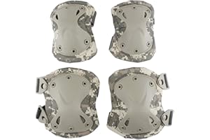 WARMHEARTTING Rodilleras Tácticas Militares y Coderas Protección de Camuflaje, Rodilleras para Deportes al Aire Libre CS Caza, Paintball, Tiro