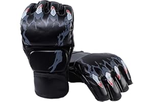 harayaa Gants de MMA, équipement de Protection Paumes Ouvertes Respirantes Mitaines légères pour Femmes Hommes Jeunes poinçonnage Sac Lourd Sparring, Griffe de