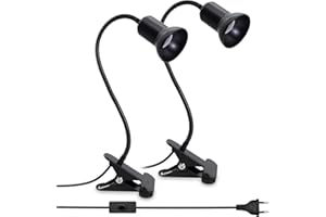 ABEIADY Lampada da Lettura Portalampada E27 Lampada con Pinza Metallo Lampada Pinza Letto Lampada da Letto con Collo d'Oca 40cm Lampada Pinza Lampada Clip con Paralume in Ceramica, per Ufficio/Desktop