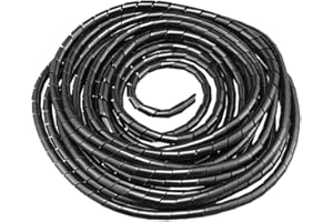 GTIWUNG Raccoglicavi Spiralato, Spirale Avvolgicavo, Tubo a Spirale Diametro 12mm, Copricavo Spirale a Lungezza 7,5m, Tubo a Spirale per mettere in ordine cavi PC, TV, stereo, console giochi, Nero