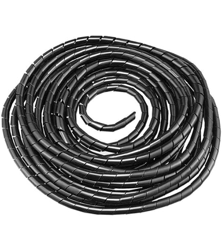 Tubo Espiral Negro 10m Para Proteger Cables - Diámetro 24mm, Sirve Para Cables De 20-130mm, Gestión Ordenada Cables