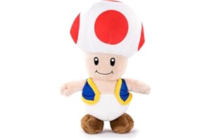 Whitehouse Leisure Super Mario Bros - Peluche de los Personajes de Super Mario - 22 Centímetros - Mario, Luigi, Toad, Yoshi, Princesa Peach, Donkey Kong - Calidad Super Soft (Toad)