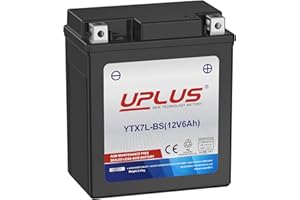 UPLUS NEW TECHNOLOGY BATTERY UPLUS Replacement for YTX7L-BS Agm Battery, Maintenance Free 12V 6AH SLA Batteries ATV Snowmobile Scooter Motorcycle Battery