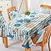 Produktbild Marine Stil Tischdecke, gestreift Design, langlebig und waschbar Tisch Bezug, erhältlich in verschiedenen Größen, baumwolle, Floral A, 55x78.6In