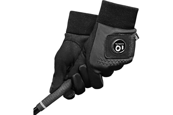 FINGER TEN Gants De Golf en Hiver pour Hommes avec Marqueur De Balle Valeur De Paire, Gant Durable par Temps Froid Coupe-Vent Impermeable Taille S M ML L XL