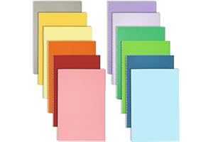 DWIYITTN Lot de 12 Petit Cahier, 13 x 9 cm Petit Carnet de Notes de Poche à Couverture Kraft, 36 Ligné Pages Mini Bloc Note pour Voyage Bureau Agenda L'école L'écriture, 12 Couleurs