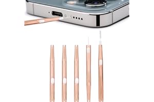 Fukaisu 5 Pzs Limpiadores de Puerto Carga, Minicepillos de Limpieza Doble Cara con Cerdas y Gancho Herramientas Limpieza Antiobstrucción para Altavoces Teléfono (Rosa)