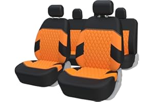 ‎TOYOUN TOYOUN Autositzbezüge Universal Set Orange - Auto-Sitzbezüge Komplettset - Auto-Sitzschoner/Schonbezüge Universell passende Auto, 2 Vordersitzbezüge, 1 Rücksitzbezug