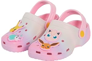 Pokémon Sabots Fille avec Breloques Sandales Enfants Pikachu Évoli Ponyta Rondoudou Tongs Plage Vacances