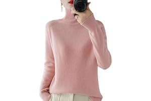 BAWUTZ Jersey de Cachemira para Mujer, Jersey de Cuello Alto para Mujer, Jersey de Manga Larga, Jersey Casual