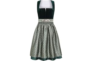 Générique Dirndl-klänning för kvinnor, traditionell klänning med vit blus och smal passform, lång veckad kjol, autentisk baye