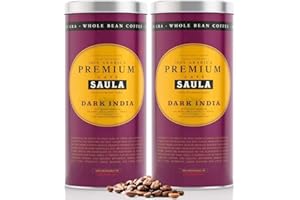 SAULA PREMIUM Café Saula Pack 2 Latas Gran Espresso Premium Dark India 500g. Grano 100% Arábica