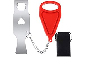 BADGE-LAW Pestillo de puerta sin agujero - Door Lock - Cerradura para Puerta Interior Portátil - Cerrojo de seguridad sin agujeros, Ideal para su casa y utilizar durante su viaje