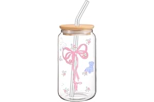 KIKVTER Bicchiere con Cannuccia e Coperchio, Versatile Bicchiere Trasparente per Cocktail, Caffè e Birra