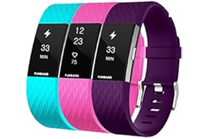 FunBand Cinturino Fitbit Charge 2, cinturino in silicone morbido cinturino di ricambio regolabile sport accessorio per smartwatch Fitbit Charge 2