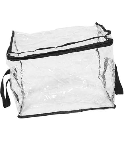 Borsa Trasparente Per Libri | Organizer Pieghevole Con Cerniera - 12