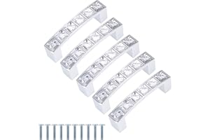 Psmgoods® Pomelli con strass di cristallo, stile europeo per porte dei mobili, per tirare la maniglia di armadi, cassetti, credenze 64MM Pack of 10