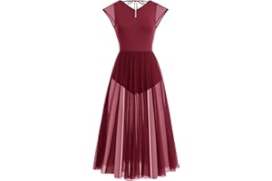 IBTOM CASTLE Vestido de Baile de Ballet Escotado por Detrás para Mujer Vestido de Danza Lírica Contemporánea Maillot Patinaje Artistico Mujer Maillot Gimnasia Ritmica Vestido de Danza Latina Traje Ballet Mujer