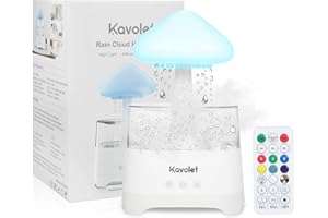 Kavolet Raining Cloud Luftbefeuchter, 450 ml Ätherisches Öl Diffusor, Regen Wolke Luftbefeuchter, USB Aromatherapie Diffusor mit 7 Farben LED-Leuchten für Home Office
