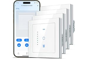 SMARTERCURRY Wlan Rolladenschalter, [7 Gen] Smart Rolladen Zeitschaltuhr, Steuerung der Rollläden/Jalousien/Markisen, Jalousien Schalter kompatibel mit Echo Alexa/Google Assistant,4 Stücke | Weiß