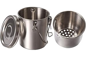 NUTS OT NUTS Paintbrush Washer Brush Cleaner Stainless Steel Painting Brush Washing Barrel Cup Pot With Lid & Filter Screen for Oil Painting Watercolor, Art Supplies