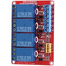 Modulo Rel&egrave; 4 Canali 12V Con Isolamento Ottico - Trigger Alto/Basso, Per Arduino, PLC, Robotica