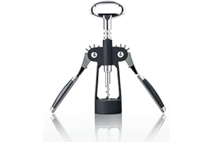 Qpractiko - Tire-bouchon Electrique Noir | Limonadier Professionnel | Bouchon Vide Air | Bec Verseur Anti Goutte | Bouchon & Verseur Vin, Argent, Acier Inoxydable