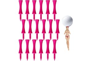 Crestgolf Tee da Golf in plastica Castle Tee Diminuisci Valore Confezione da 50, Set da 2 3 / 4inch, Controllo di Altezza Professionale per Allenamento di Colore Rosa