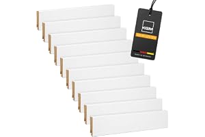 KGM Förpackning - Sockellist Express Modern – Vitfolierad MDF Golvlist – Mått: 2400 x 19 x 60 mm (10 st / 24 Meter)