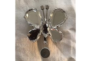 Zenoni & Colombi | Coppia di Calamite (2 pz) fermatende a Farfalla 5x4 cm | Magnete Molto Potente, con preziose Pietre | Made in Italy (Viola)