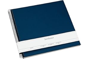 Album à spirales Economy large crème bleu marine +++ 25 feuilles de papier cartonné +++ ALBUM pour ENCOLLER DES PHOTOS +++ qualité originale Semikolon