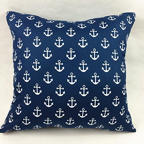 Outlook Decorative Polyester Throw Pillow Case Geometric Navy Blue anchors Cushion Cover double sides pillowcases