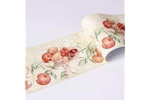 GouieRylin Carta da parati autoadesiva per bordo del bagno, impermeabile, bordi per pareti della cucina, in PVC, rimovibile, bordo delle piastrelle frutta gialla 10.6cm X 500CM