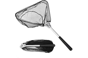 MI CASA Telescopic Fishing Landing Net Foldable Collapsible Extensible Foldable Portable for Bird Fish Catch Release Lightweight Portable Aluminum Alloy Frame