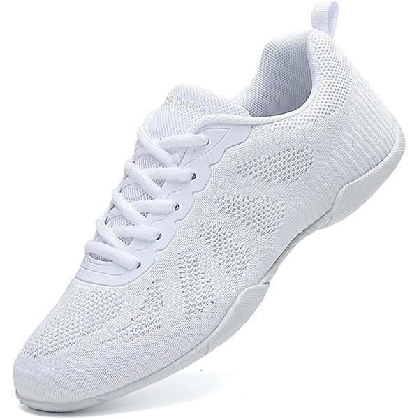 FUQIAO Scarpe da Cheerleading Bianche Scarpe da Ginnastica Leggere da Competizione Scarpa da Ballo da Donna Indoor Cheer