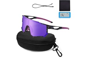 XWUX Occhiali Ciclismo Uomo Polarizzati, Occhiali Veloci da Uomo e Donna, UV400 Occhiali Sportivi Polarizzati, Antiscivolo con Vista HD per MTB, Ciclismo Su Strada, Corsa, Golf, Sci, Rave