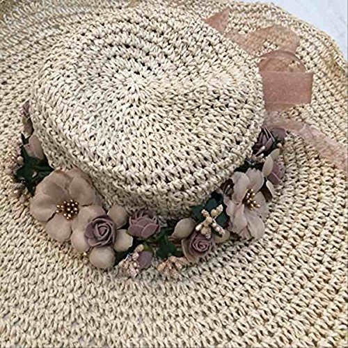 WINOMO Garland Handmade Stoff Rose Blume Perlen Hochzeit Party Band Stirnband für Bridemaid - 5