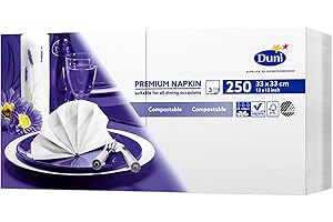 Duni 250 Large Premium Napkins (33cm 3ply), White